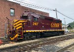 GSMR 2467 sits next to the Bryson City Depot 